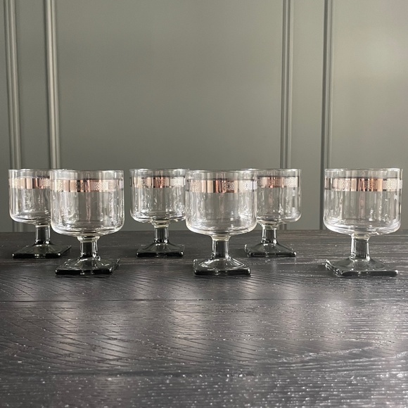 🌟VINTAGE🌟 Federal MCM Nordic Short Stem Goblets w/ Butterfly - Set of 6 - Picture 4 of 10